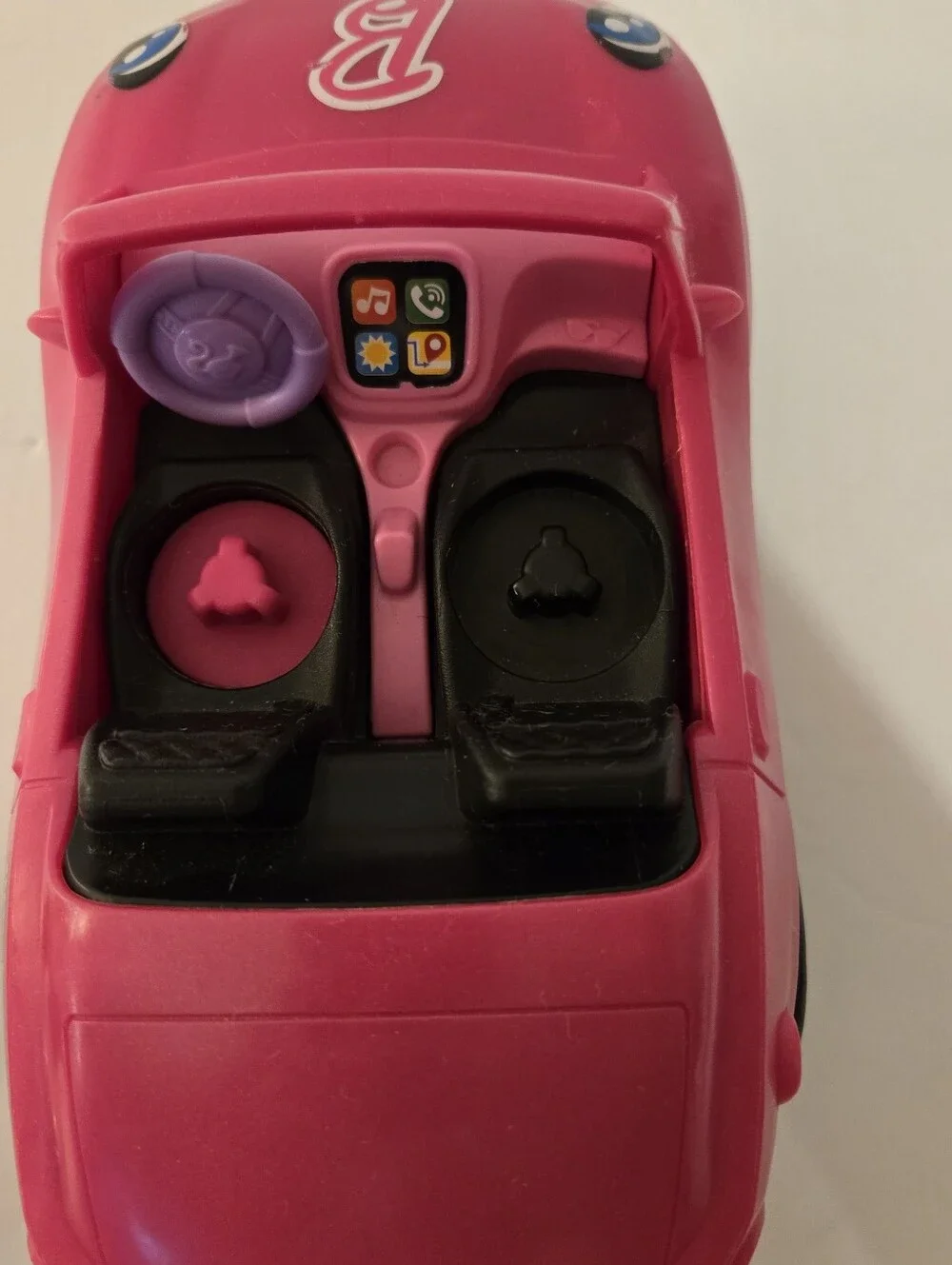 Fisher Price Little People Barbie Pink Convertble Music/Sounds 2 Figures Works